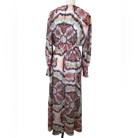 INC International Concepts Smocked Puff Sleeve Maxi Dress Size XL - Picture 5 of 7